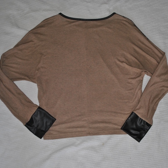 Crop with Faux Leather Accents - Picture 4 of 4